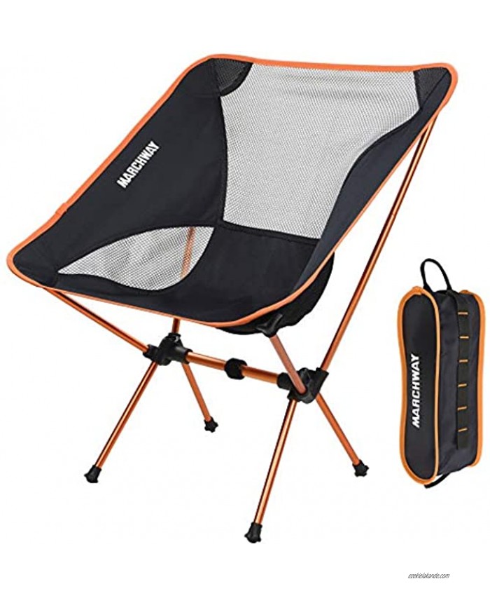 MARCHWAY Ultralight Folding Camping Chair Portable Compact for Outdoor Camp Travel Beach Picnic Festival Hiking Lightweight Backpacking