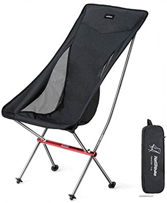 Naturehike Lightweight High Back Camping Chair Backpacking Chair Heavy Duty 300lbs Capacity Compact Portable Folding Chair for Hiking Fishing Picnic Outdoor Camping Travel