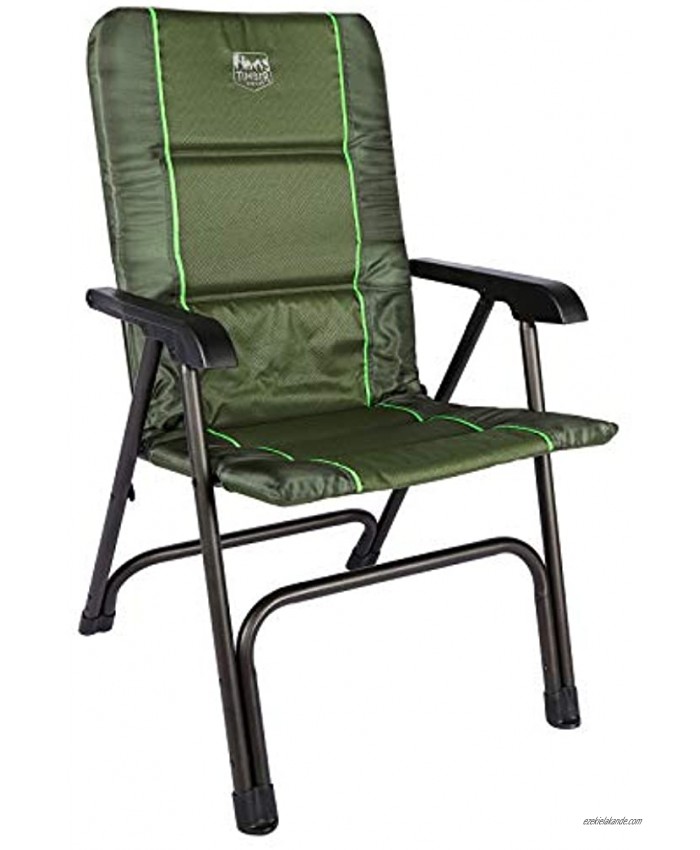 TIMBER RIDGE Padded Folding Camping Chair Lightweight Portable Folding Aluminum Chair Outdoor Lawn Chair Support 300 LBS with Carry Bag
