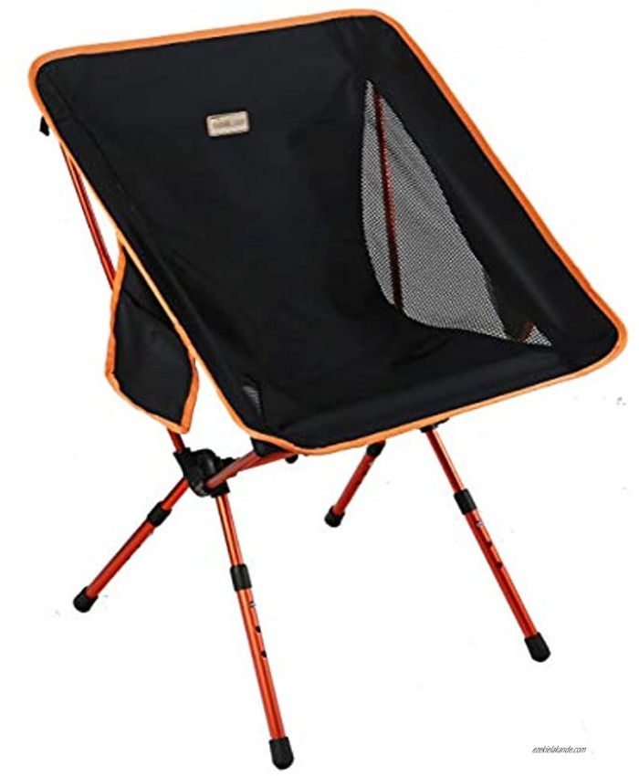 YIZI GO PLUS Portable Camping Chair Adjustable Height Compact Ultralight Folding Backpacking Chairs Small Collapsible Foldable Packable Lightweight Backpack Chair in a Bag for Outdoor Camp Hiking