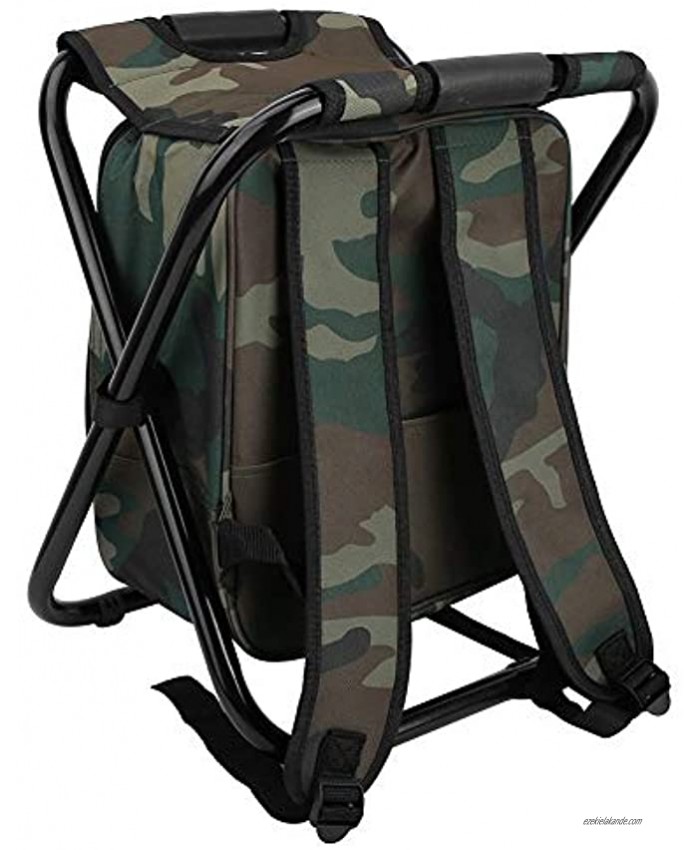 Fishing Chair Multifunction Folding Camping Chair Backpack Stool with Insulation Cooler Bag for Outdoor Indoor Fishing Travel Beach Picnics