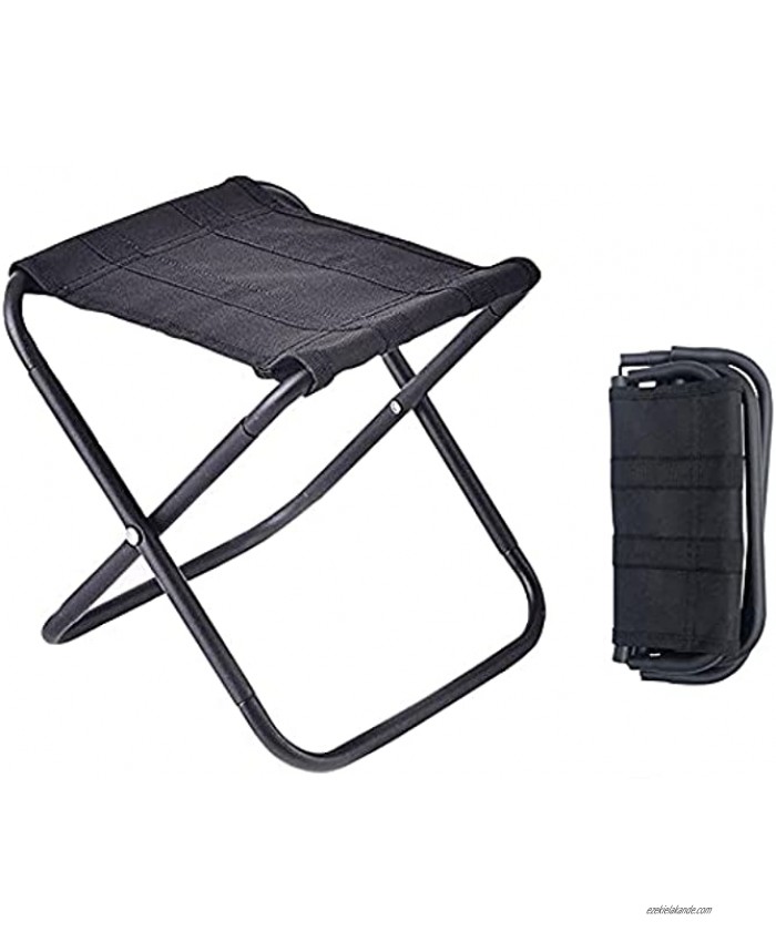 MS.CLEO Mini Portable Stool Mini Camp Stool Lightweight Camping Stool Portable Folding Camp Chair Foldable Outdoor Chairs for Travel Black