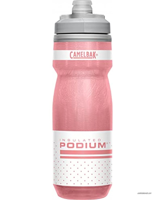 CamelBak Podium Chill Insulated Bike Water Bottle Squeeze Bottle 21oz Reflective Pink Fiery Red White 1874502062
