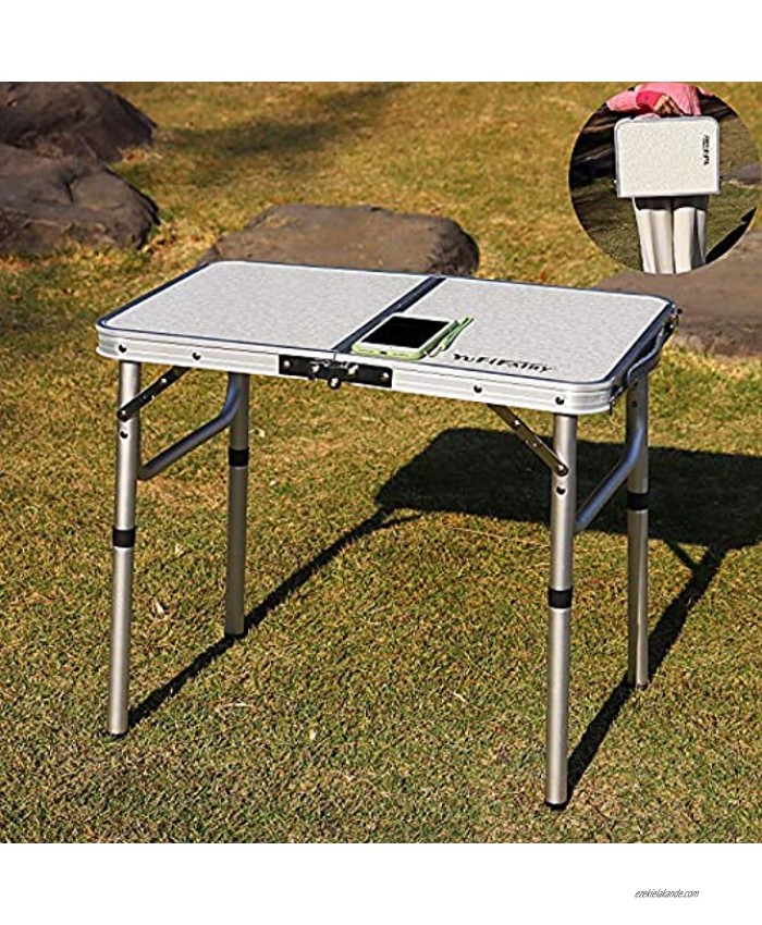 24''x16'' Folding Camping Table Small Picnic Folding Table Portable Adjustable Height Lightweight Aluminum Camping Table for Picnic,Beach Outdoor Indoor Boat