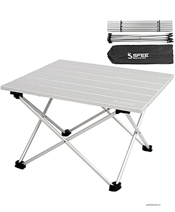 Sfee Folding Camping Table Portable Ultralight Aluminum Camp Table Lightweight Compact Roll Up Picnic Table for Picnic Outdoor Hiking BBQ Camping Kitchen Fishing Beach with Carry Bag