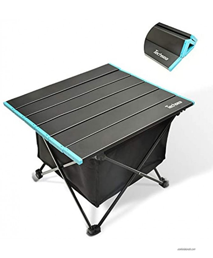 Techsea Portable Camping Table Ultralight Aluminum Collapsible Table top with Storage Bag Easy to Carry Perfect for Hiking BBQ Picnic Fishing Beach Home Use and TravelSmall
