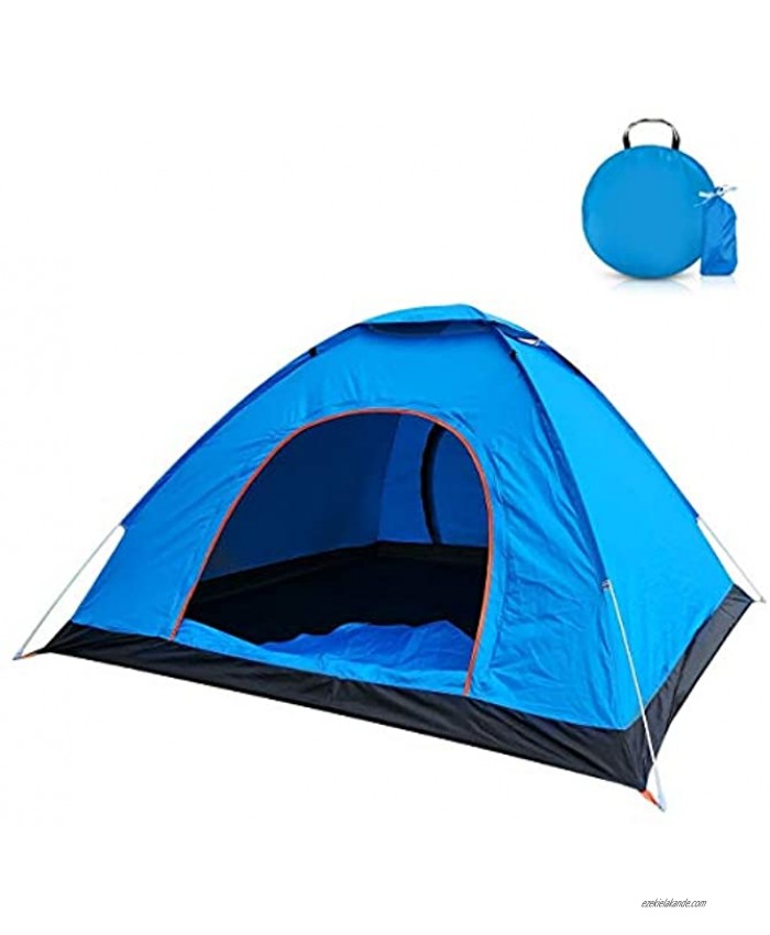 2-Person Camping Tent with Carry Bag Jhua Lightweight Waterproof Dome Automatic Pop-Up Outdoor Sports Tent Sunscreen for Beach Traveling Hiking Camping Hunting – Blue