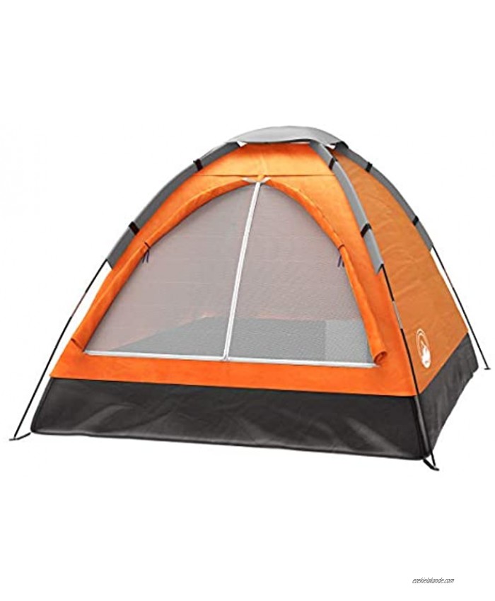 2 Person Dome Tent- Rain Fly & Carry Bag- Easy Set Up-Great for Camping Backpacking Hiking & Outdoor Music Festivals by Wakeman Outdoors Orange 2 Person