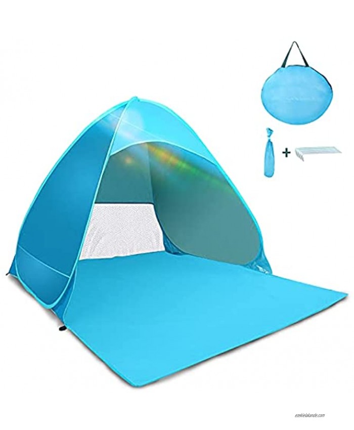 Beach Tent,Automatic Pop Up Beach Tent UPF 50+ UV Sun Protection Beach,Portable Outdoor Beach Shade Tent Fit 1-3 Person for Camping,Family,Picnic Tent Beach,Park