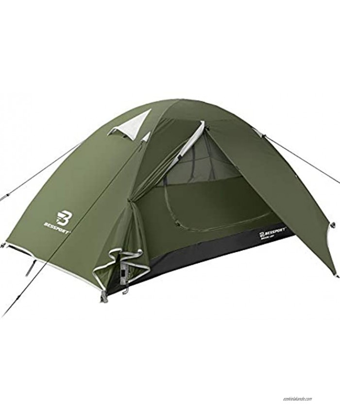 Bessport Camping Tent 1 & 2 & 3 Person Tent Waterproof Two Doors Tent Easy Setup Lightweight for Outdoor Hiking Mountaineering Travel