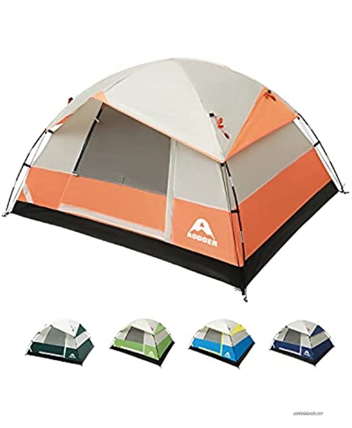 Camping Tents 4 People Family Tent Double Layer Lightweight Waterproof Tent with Top Rainfly & Carrying Bag for Adults Kids Camping Backpacking and HikingOrange