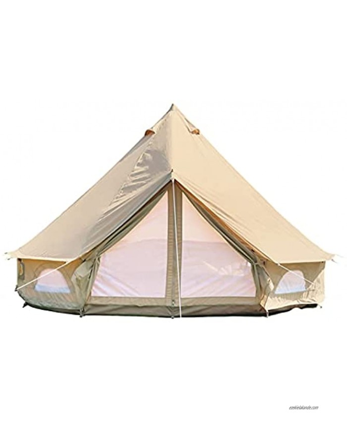 DANCHEL OUTDOOR 100% Cotton Canvas Bell Tent for Glamping 4 Season Yurt Tent for Festival 10ft=3M Khaki