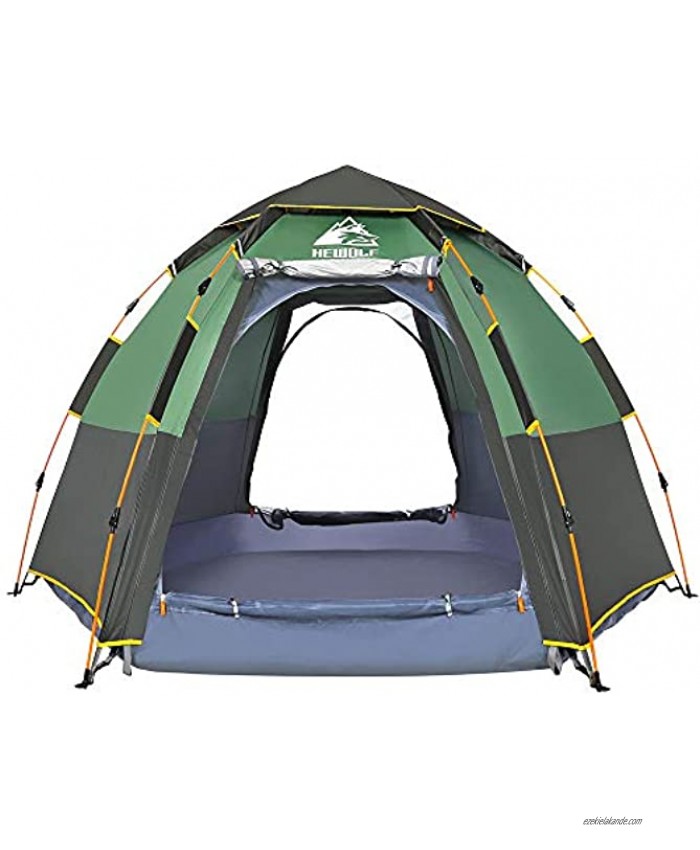 Hewolf Waterproof Instant Camping Tent 2-3 Person Easy Quick Setup Dome Family Tents for Camping,Double Layer Flysheet Can be Used as Pop up Sun Shade