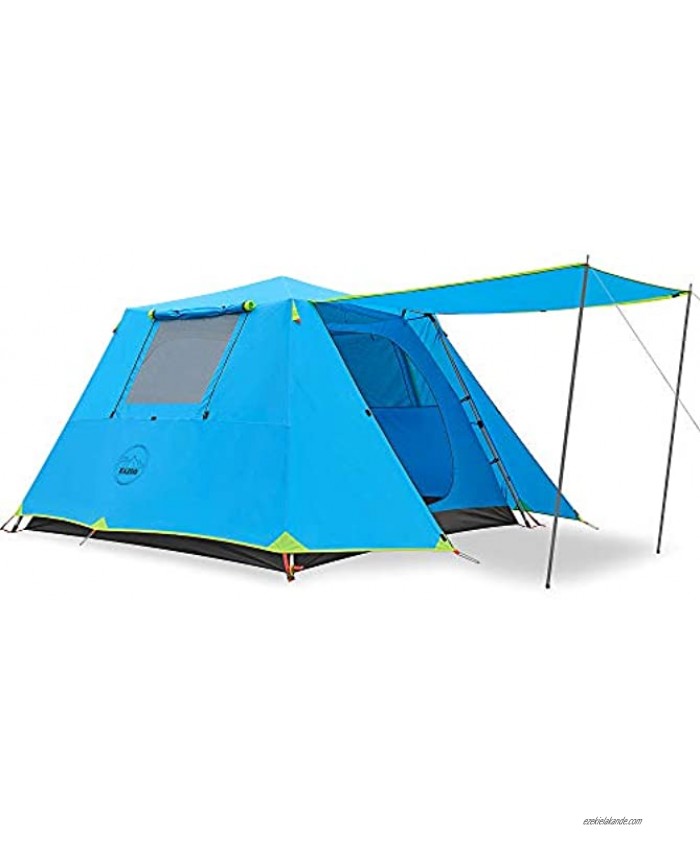 KAZOO Family Camping Tent Large Waterproof Pop Up Tents 4 6 Person Room Cabin Tent Instant Setup with Sun Shade Automatic Aluminum Pole