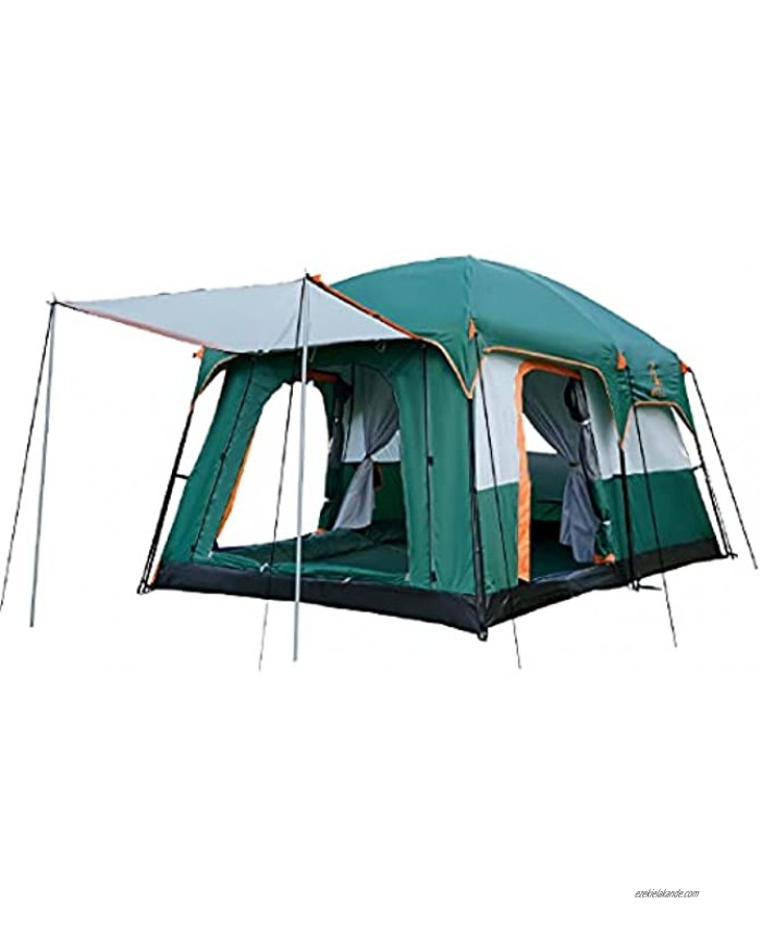 KTT Large Tent 6 Person,Family Cabin Tents,2 Rooms,Straight Wall,3 Doors and 3 Windows with Mesh,Waterproof,Double Layer,Big Tent for Outdoor,Picnic,Camping,Family,Friends Gathering.