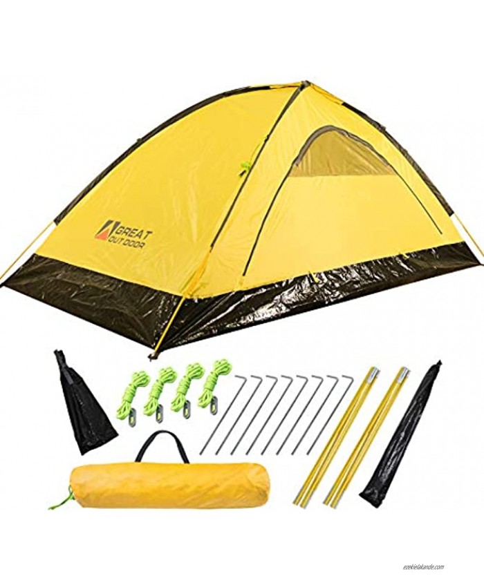 MIS Backpacking Tent,Ultralight 2 Person Camping Tent with Stakes and Poles Asymmetric Dome Waterproof Tent for Outdoor Hiking Mountaineering