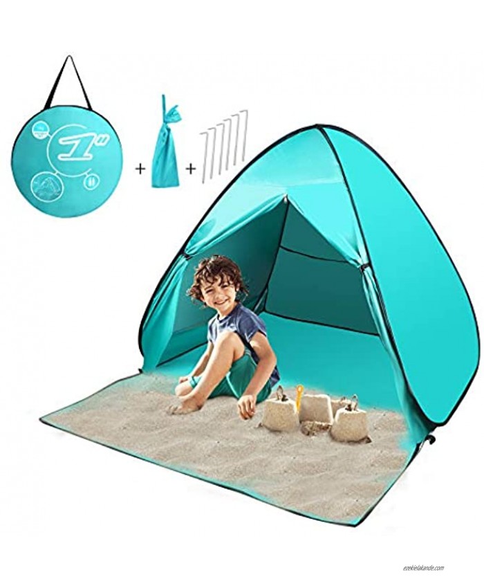 FBSPORT Beach Tent,Pop Up Beach Shade UPF 50+ Sun Shelter Instant Portable Tent Umbrella Baby Canopy Cabana with Carry Bag for 2-3 Person