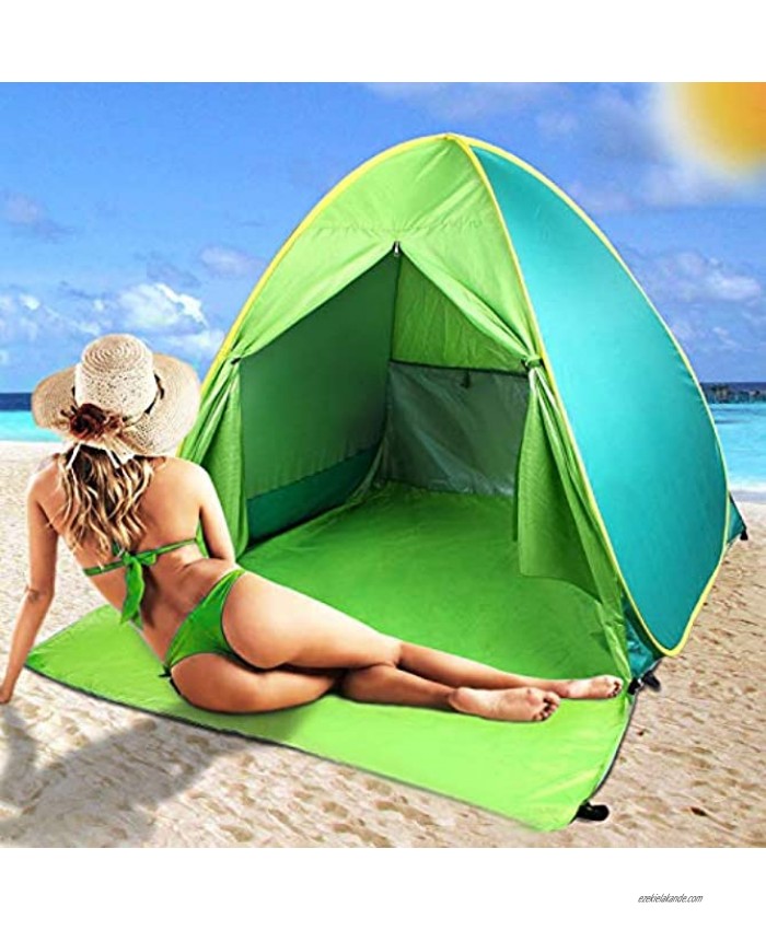 FBSPORT Beach Tent,Pop Up Beach Shade UPF 50+ Sun Shelter Instant Portable Tent Umbrella Baby Canopy Cabana with Carry Bag