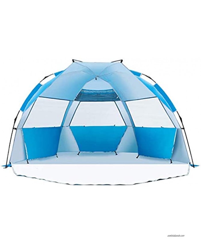 iCorer Beach Tent-Outdoors Easy Up Cabana Tent Sun Shelter Beach Umbrella Deluxe Large for 4 Person Blue
