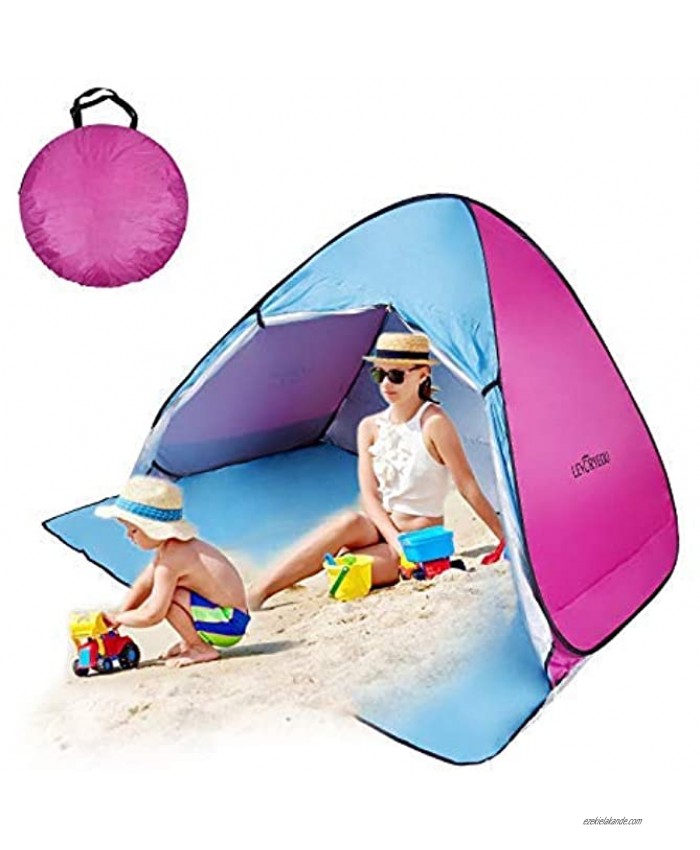 Pop Up Beach Tent Quick Instant Automatic Portable Anti UV Sun Shelter Tents Fit 3-4 Persons for Outdoor Camping Fishing Park Picnic Baby Beach Tent