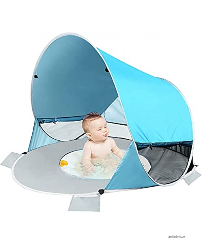 SHDIBA Large Baby Beach Tent with Pool UPF 50+ Portable Pop Up Baby Beach Canopy Sun Shelters with UV Protection for Infant