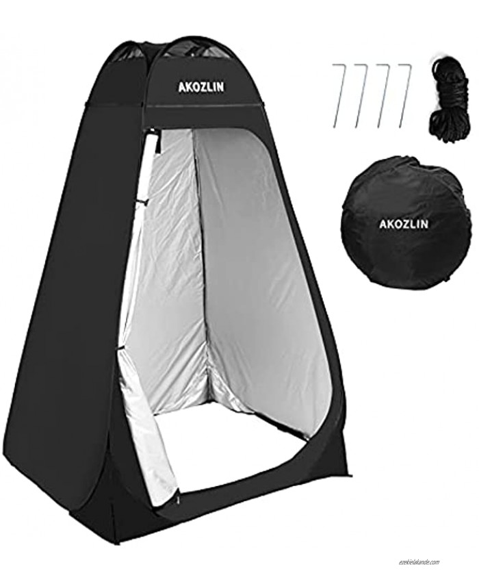 AKOZLIN Portable Pop Up Shower Tent Instant Privacy Dressing Changing Tent Outdoor Shower Room Detachable Floor Camp Toilet Tent 47.2 L×47.2 W×74.8 H