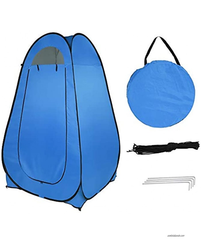 Portable Pop Up Dressing Tent Shower Tent with Window Outdoor Changing & Fitting Room Toilet Camping Shelter,Blue