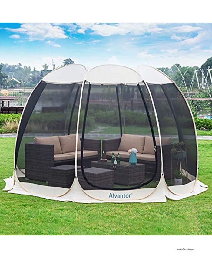 Alvantor Screen House Room Outdoor Camping Tent Canopy Gazebos 4-15 Person for Patios Instant Pop Up Tent Not Waterproof