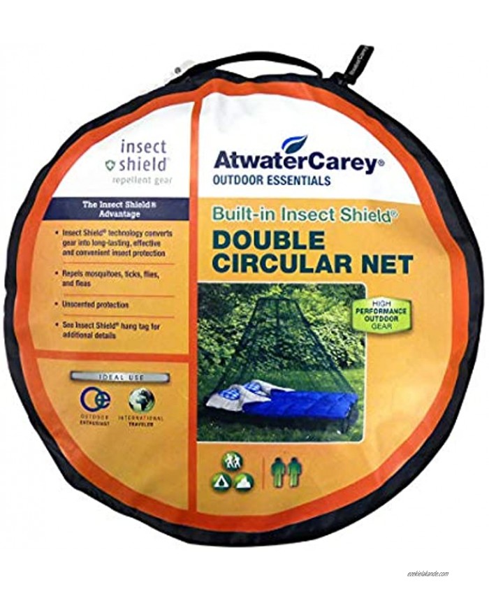 Atwater Carey Double Circular Bed Mosquito Net Treated with Insect Shield Permethrin Bug Repellent