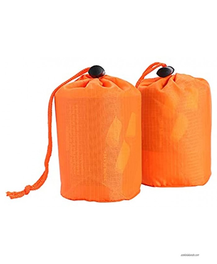 Emergency Sleeping Bag 2 Pack Survival Gear On The Go Thermal Bivy Sack 83 x 35 Inches