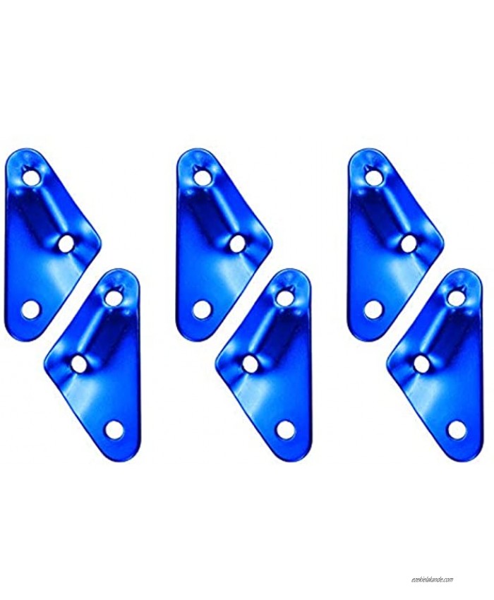 Autoly 6Pcs Blue Aluminum Alloy Guyline Cord Adjuster 3 Hole 6mm Tent Tensioners Rope Adjuster