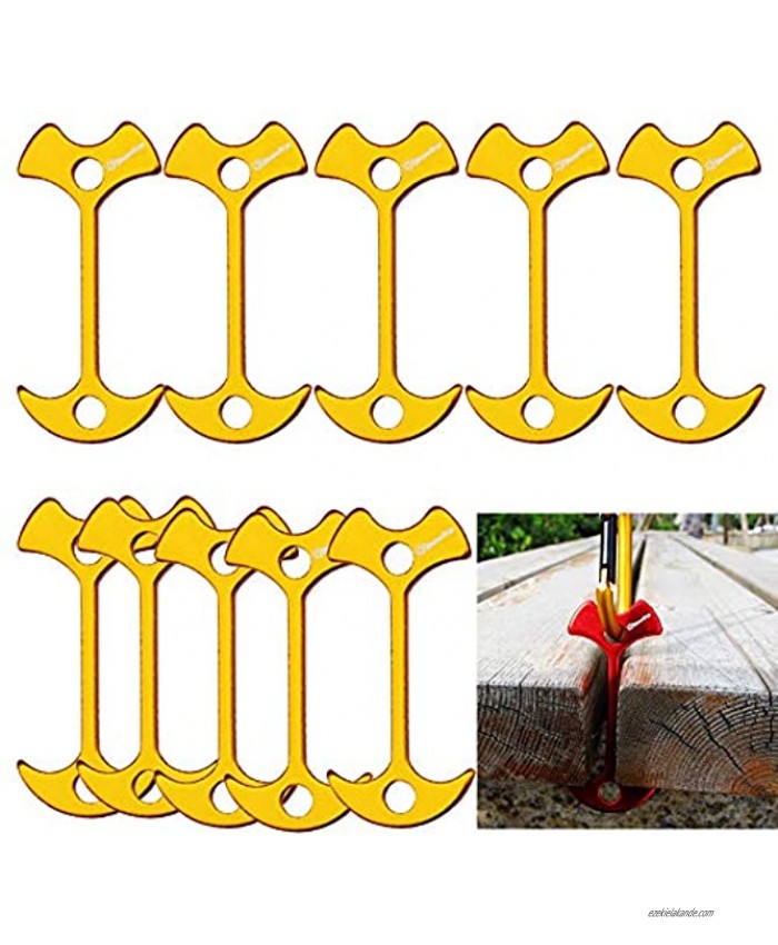 Keep Outdoor 10 Packs Aluminum Camping Tent Stakes Anchors Fishbone Shape for Plank Road Gallery Road or Timber Deck