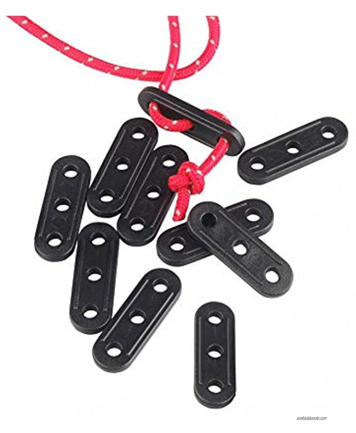 Natuworld 20PCS Plastic Cord Tensioners Rope Adjuster Tent Guy-Line Wind Rope Buckle Fastener Tightener for Hiking Camping Picnic Outdoor Activities Black