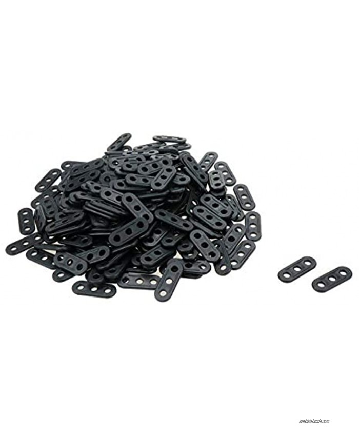 Sscon 200Pcs Camping Tent Black Wind Rope Buckle 4.5mm 3 Hole Plastic Cord Tensioners Rope Guyline Adjuster for Outdoor Activity Hiking Accessories