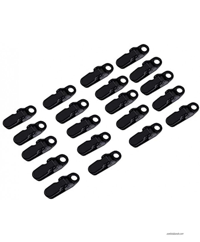 20x 40x Camping Awning Canopy Clamp Kit Heavy Duty Tarp Clips Set Car Boat Cover Emergency Tent Snap Tighten Black 20 Pack