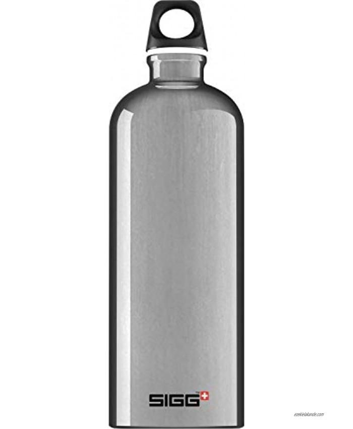 SIGG Aluminum Traveller Water Bottle 1.0 L Black Lightweight Reusable Water Bottles Easy-Carry Leak Proof Water Bottle Travel Bottles for On the Go BPA-Free
