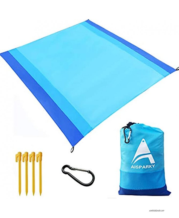 AISPARKY Beach Blanket Beach Mat Outdoor Picnic Blanket Large Sandproof Compact for 7 Persons Water Proof and Quick Drying Picnic Sheet for Outdoor Travel
