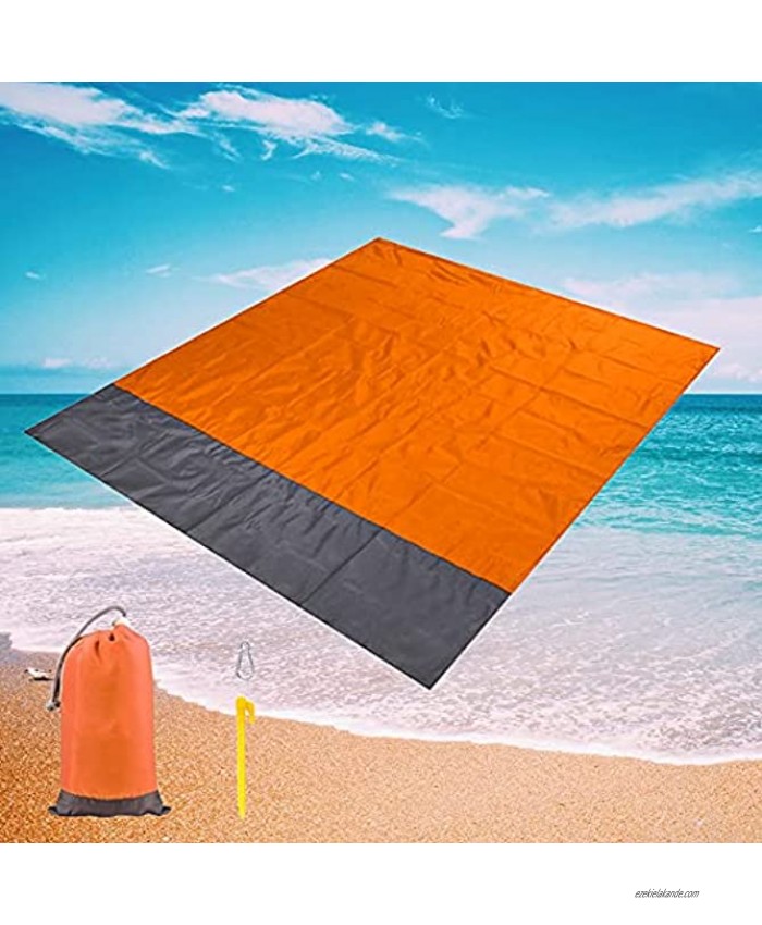 ALLAMRCU Beach Blanket Sandproof Beach Mat 79”x 83”Sandproof Beach Mat for 4-7 Adults Oversized Portable Picnic Mat Outdoor Blanket for Travel Camping Hiking
