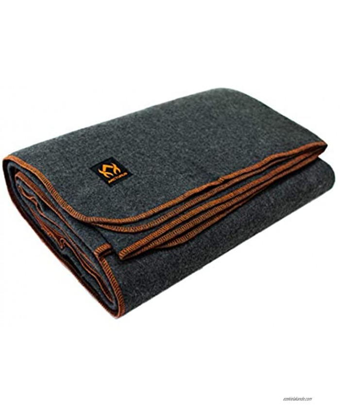 Arcturus Military Wool Blanket 4.5 lbs Warm Thick Washable Large 64 x 88 Great for Camping Outdoors Sporting Events or Survival & Emergency Kits