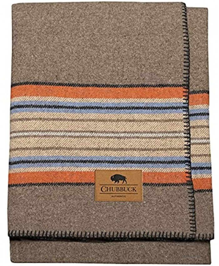 Chubbuck Thick Wool Blanket Warm Striped Camp Blanket Large 60 x 84 Outdoor Survival