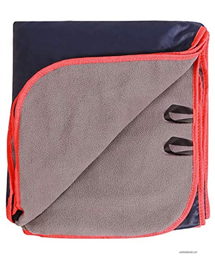 REDCAMP Large Waterproof Stadium Blanket for Cold Weather Soft Warm Fleece Camping Blanket Windproof for Outdoor Sports Blue Red Black Grey