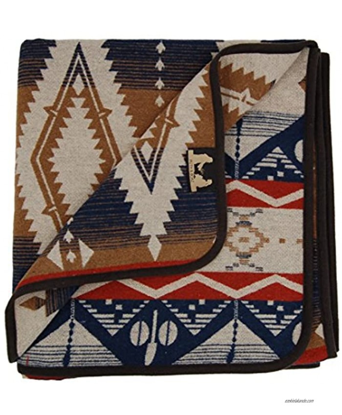 RUTH&BOAZ Outdoor Wool Blend Blanket Ethnic Inka PatternQ