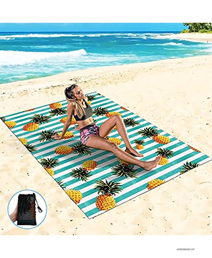 Sandfree Fruits Beach Blanket Outdoor Picnic Blanket Waterproof Outdoor Mats for Beach Pineapple