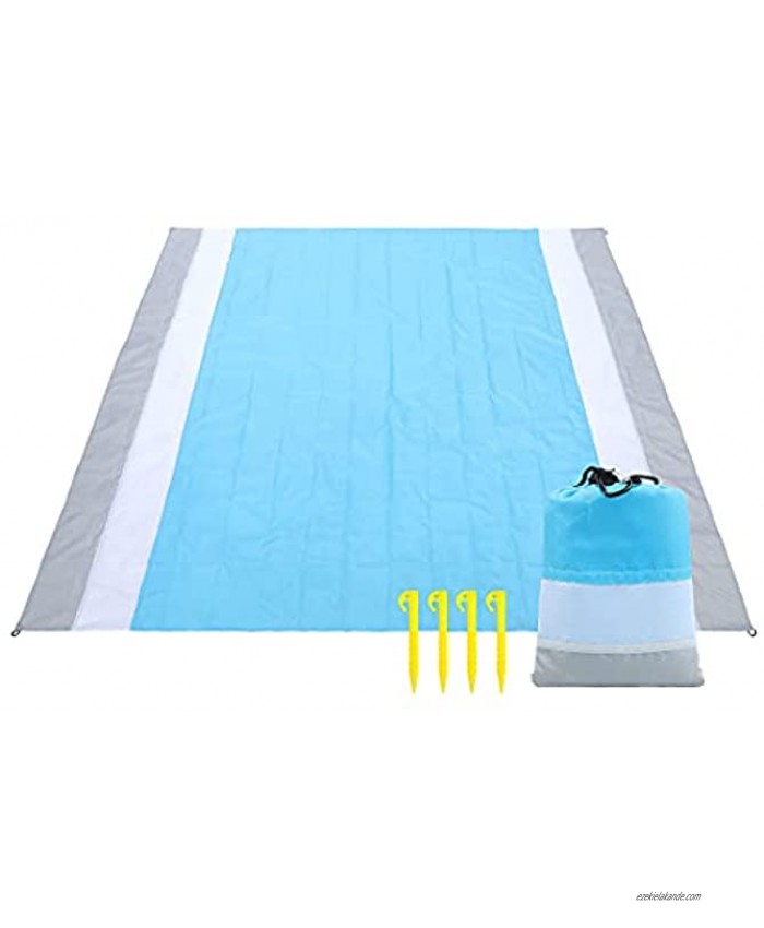 Sisinon Beach Blanke Oversized 82 X79 Sandproof Waterproof Portable Picnic Mat Suitable for 4-7 Adults for Outdoor Travel with Storage Bag