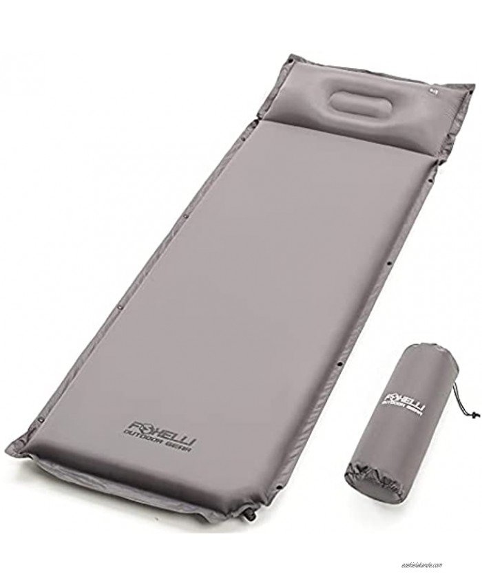 Foxelli Extra Thick Sleeping Pad Comfortable & Compact Self Inflating Foam Camping Pad with Pillow Portable Moisture-Proof Sleeping Mat Perfect for Travel Hiking & Backpacking