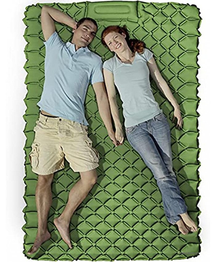 KEEGOP Sleeping Pad for Camping 2 Person Lightweight Camping Mattress Sleeping Mat for Backpacking Tent Campers Double Camping Pads Beds for Adults Green
