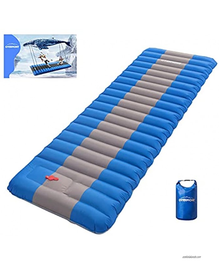 Overmont Extra 4.7in Thickness Sleeping Pad 27.5in Width Inflatable Camping Mat Ultimate Air Mattress Built-in Pump Waterproof for Hiking Road Trip