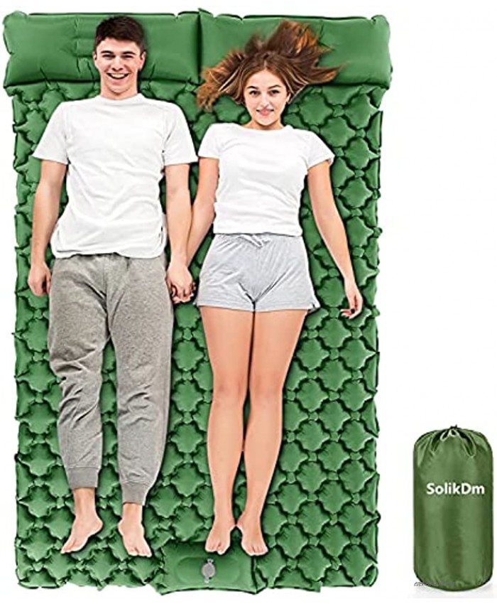 Self-Inflating Pads,Double Camping Sleeping Pads Foot Press Inflatable Camping Pads with Pillow Waterproof Comfy Air Mattresses,Foot Pump Inflating Camping Mat for 2 Person,Sleeping pad for Camping