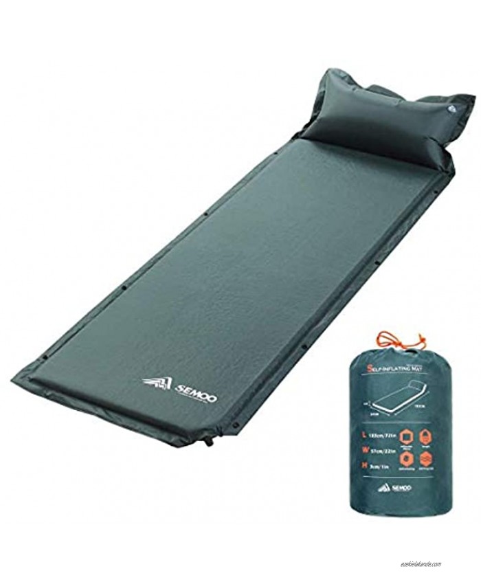 SEMOO Self-Inflating Camping Sleeping Pads Lightweight Comfort 1.2 Inch Thick Water Repellent Coating Mats Great for Indoor Outdoor Backpacking Hiking