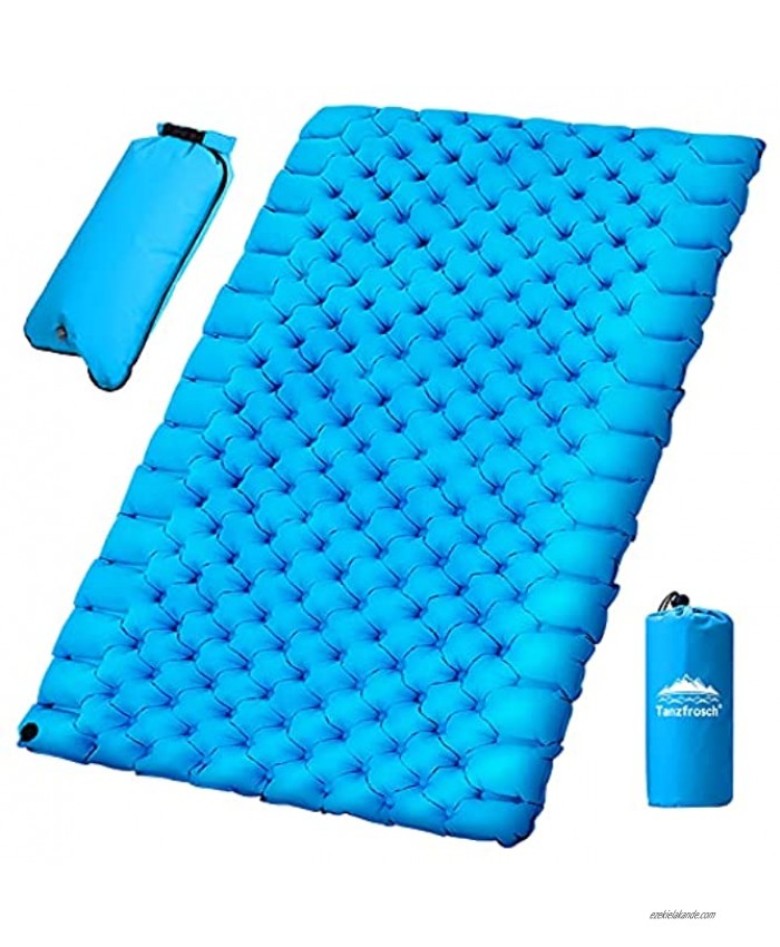 Tanzfrosch Double Sleeping Pad Camping Mat for 2 Person Queen Size Inflatable Portable Camp Air Mattress Pad for Tent Traveling Backpacking Camping Hiking